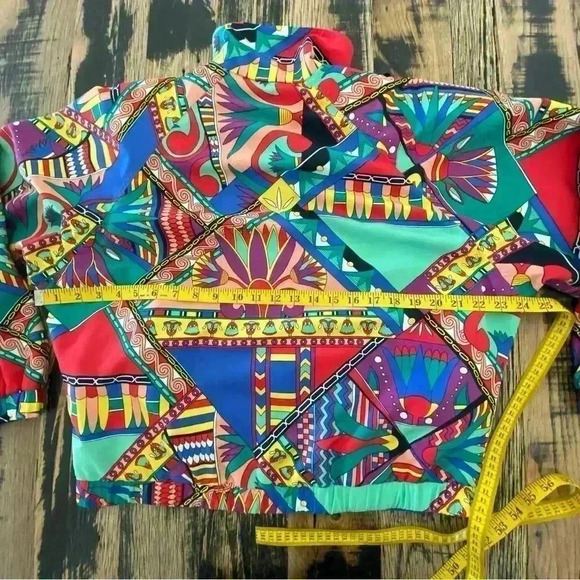 Vintage Head Vibrant Abstract Print Reversible Track Jacket 80-90s Size S - Picture 9 of 9